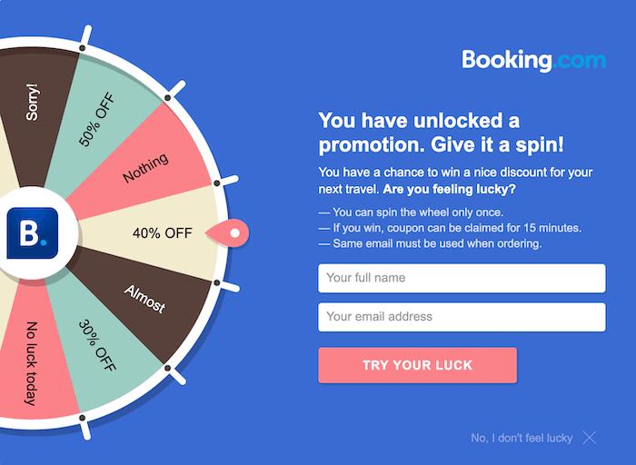 Website popup screenshot for desktop