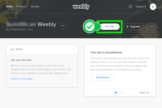 Weebly popup screenshot