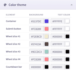 Promotion colors template screenshot